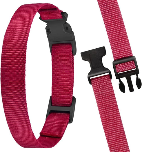 Dog Collar Strap, Bark Collar Belt for Most of theTraining Shock Collar Receivers Adjustable Durable Nylon Strap Replace for Barking Collar Fence-Pet Collar Strap (Red)