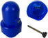 Large Trampoline Pole Caps with Screw-in Bolts - 6 Piece Blue Toppers for 1.5 Inch Diameter Poles