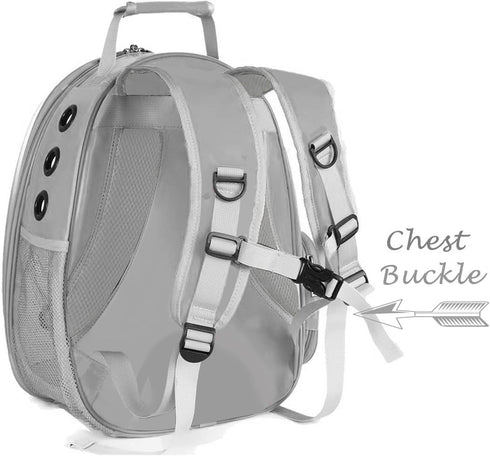 Transparent Bubble Cat Carrier Backpack for Small Puppy and Bunny, Grey, Pet Carrier Backpack