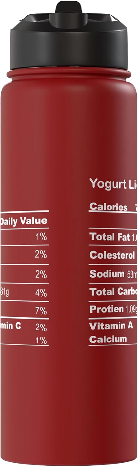 Family Matching Thanksgiving Tee for Family Funny Yogurt Liquid Thanksgiving Nutritional Fact Stainless Steel Insulated