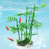 Aquarium Bamboo Plant, Artificial Green Leaf Plant for Fish Tank Landscape Decor (Bluestone Bamboo)