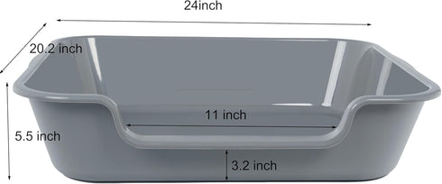 Ying Tutu 1 Pack 24" 20" of Extra Large Cat Litter Box (ABS Material), Low Entry Senior Litter Pen for Geriatric Kitty