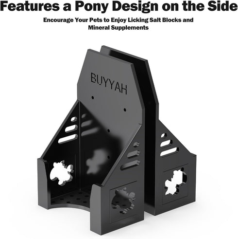 5 Horses2 Plastic Salt Block Holder, Rust-Resistant Design with Horse Cutout, Includes Fixing Screws, Drainage Holes