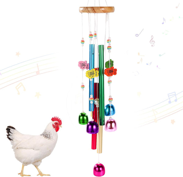 Gosknor Chicken Toys for Coop, Enrichment Toys Wind Chimes Home Garden Colorful Art