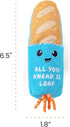 Catstages Loaf Kicker Toy with Catnip and Dental Mesh, Bread Shape, Plush and Ribbon Cat Toy for Kicking, Tossing