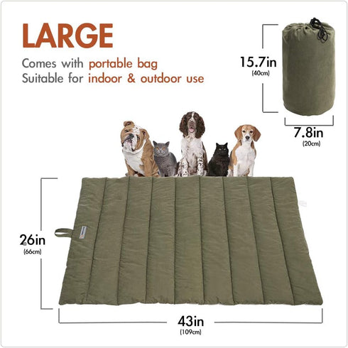Outdoor Dog Bed, Waterproof, Washable, Large Size, Durable Portable Camping Travel Pet Mat