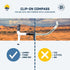 Sun Company Clip-On Compass for Bikes, Handlebar Compass for Bicycle, Motorcycle, ATV, Snowmobile