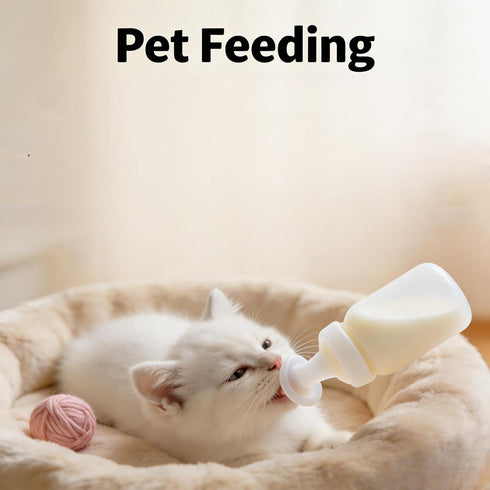 TUESMEILL 40 Pack Kitten Bottle Nipples, Silicone Pet Nursing Nipples Replacement Pacifiers for Small Animals Newborn