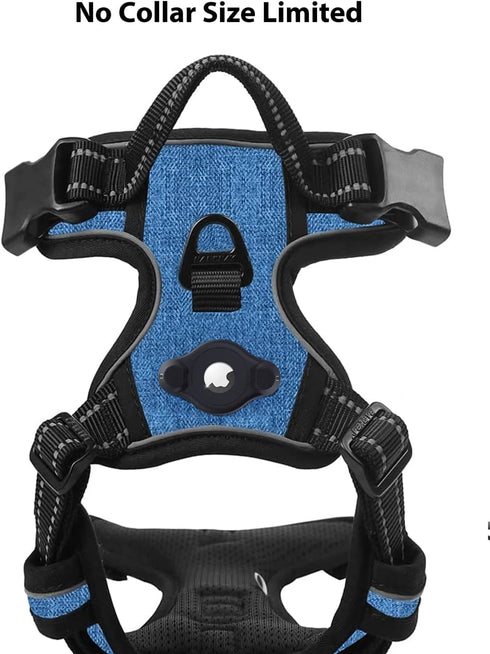 Stouchi AirTag Holder for All Dog Collars & Harness, Protective Case with Pins Fixing Buckle for iPhone