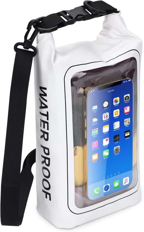 IP68 Waterproof Dry Bag, 2L Roll Top Pool Bag with Phone Pouch, Large Waterproof Case for Boating & Kayak Accessories