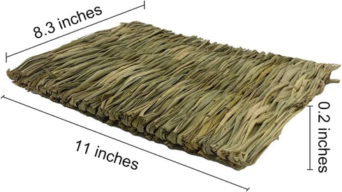Chinchilla Squirrel(6 Rabbit Grass Mats,Bunny Grass Mat,Woven Straw Mat Bed Rabbits Hay Mat Sleeping Bunny Natural