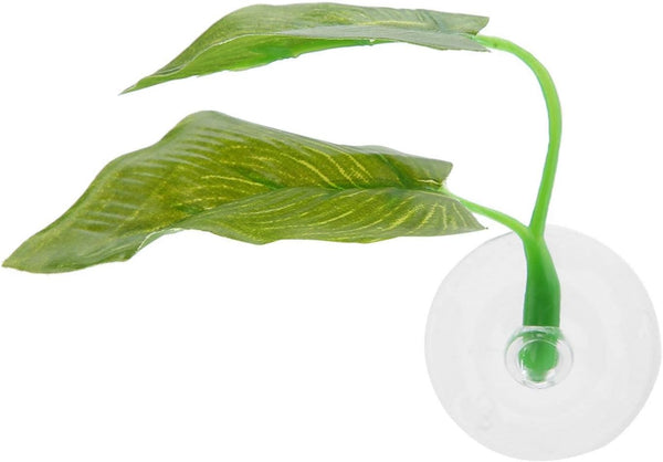 Fudax Artificial Leaf for Betta, Suction Cup Looking Artificial Plant Leaf for Aquariums Supply
