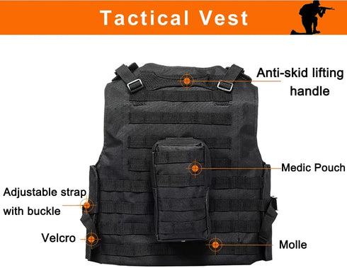 Lightweight Adjustable Tactical Vest with Removable Pouch by AZB