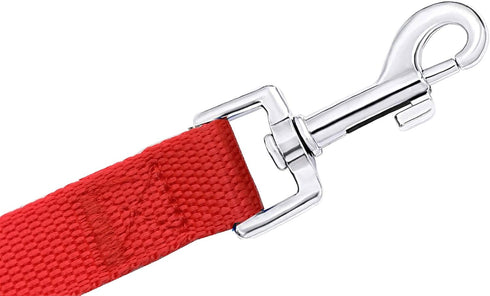 Long Dog/Puppy Lead 15ft 20ft 30ft 40ft 50ft, Obedience Recall Training Leashes for Small Medium Dogs, Red, 1" x 40FT
