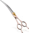 Fenice Peak Professional Curved Dog Grooming Scissors - 8'' Rose Gold 440C Stainless Steel Pet Cutting Shears