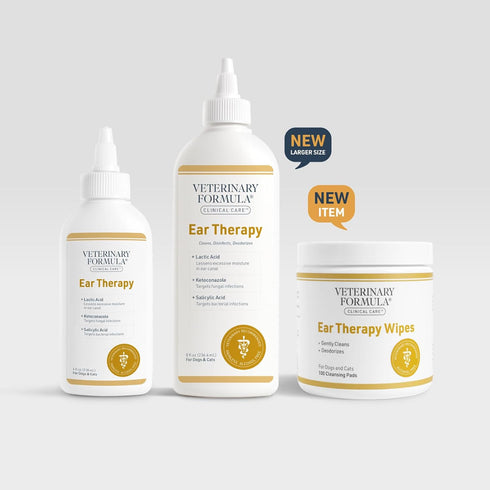 Veterinary Formula Clinical Care Ear Therapy Wipes, 100ct - Cat and Dog Ear Cleaner for Itchy Ears & Odor Removal