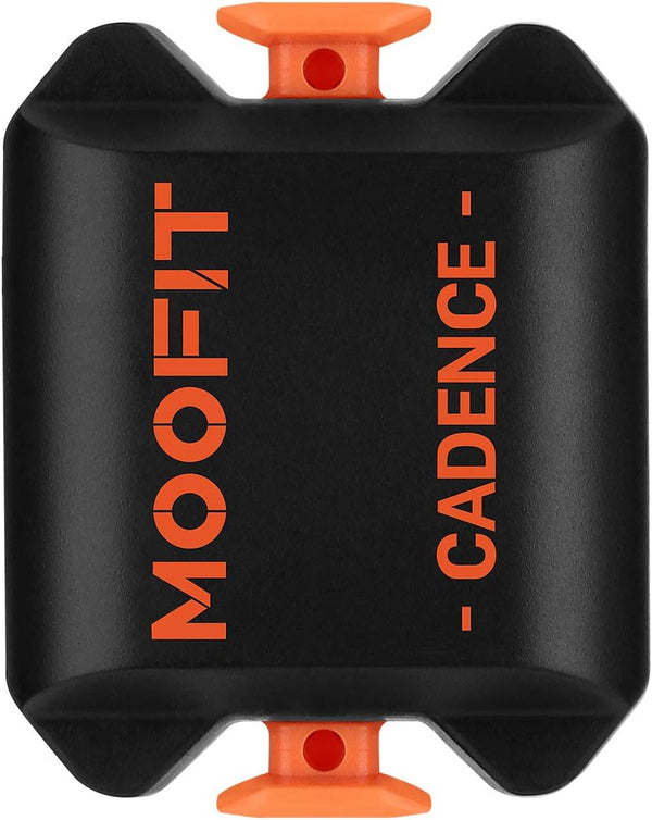 moofit Cadence Speed Sensor, Bluetooth & ANT+ Wireless RPM Cycling Sensor for Spin Bikes, IP67 Waterproof, Orange