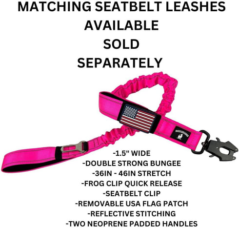 Heavy Duty Tactical Dog Collar 2 Inch Wide with Metal 2-Pin Belt Buckle for Medium, Large & XL Dogs, Reflective, USA