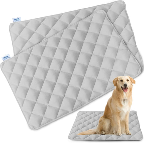 Dog Crate Mat 2 Pack, Soft Anti-Slip Dog Bed for 42" Crate, Machine Washable, Grey, 42" x 28"