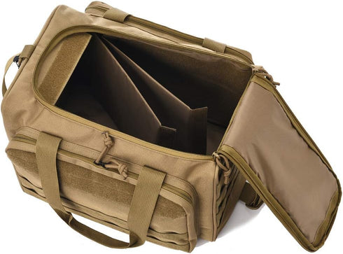 Tactical Gun Range Bag, Deluxe Pistol Shooting Range Duffle Bags