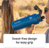 ThermoFlask 40 oz Double Wall Vacuum Insulated Stainless Steel Water Bottles, 2-Pack, Ice Grey/Azure