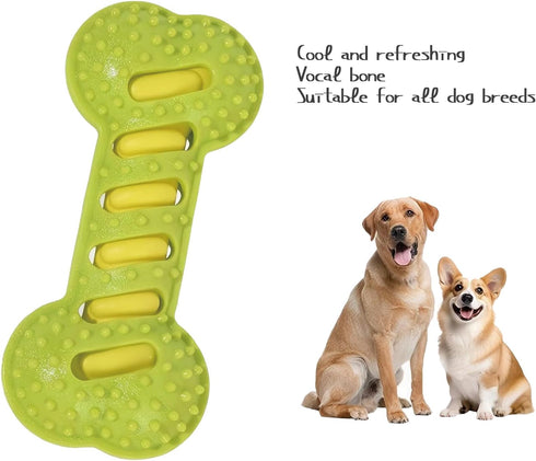 Fumzen Dog Toy TPR Teeth Grinding Bone Anti Bite Interactive Training Dog Toy Bite Dog Bone Dog Soothing Tool (Green)