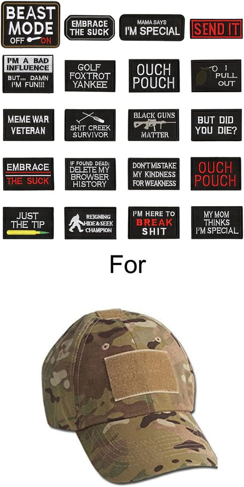 WZT 20 Pieces Funny Tactical Military Morale Patch Set for Caps, Bags, Backpacks, Clothes, and Tactical Gears (Navy)