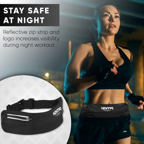 Kisma Running Fanny Pack and Sport Waist Belt – Lightweight Moisture-Wicking Neoprene for Runners, Hikers, Travelers