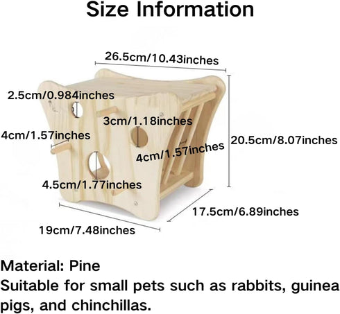 Copfeu Chinchillas, Rabbit Hay Feeder, Wooden Grass Feeder with Vegetable Holders for Rabbits Guinea Pigs Pet Self