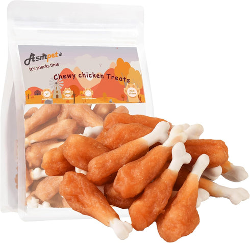 Dog Treats Chews Rawhide Free Real Chicken Calcium Bone Snacks, Teeth Clean