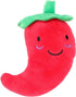 ZLmoue Funny Red Fruit Dog Toys, Vegetable Dog Toys Squeaky Plush Chili Eggplant