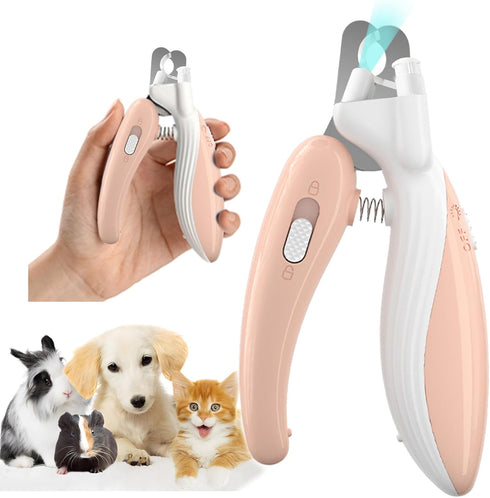 Ginalaia Cat Dog Pet Nail Clippers with Light, Llluminates Cat Dog Nails or