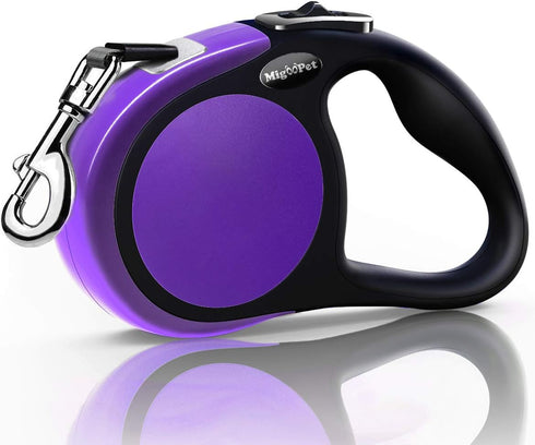 Heavy Duty Retractable Dog Leash, 16ft for S to L Dogs up to 45/115 lbs, Upgraded Lock System, Purple