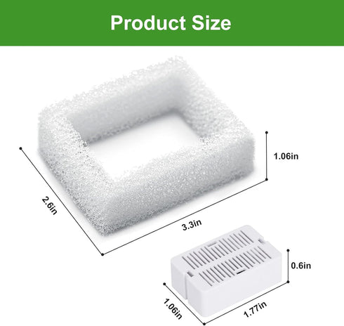 Pet Fountain Filters - 16 Carbon and 4 Foam Pre-Filters for Ceramic/Cupcake Pet Fountain