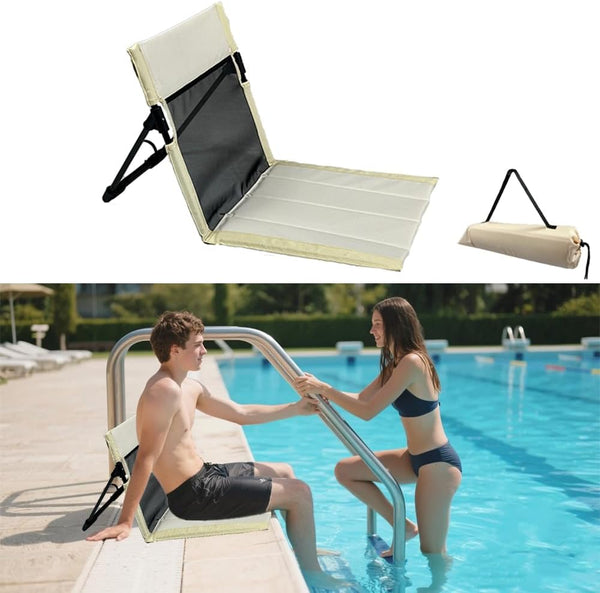 Generic Portable Camping Chair with Mesh Backrest,Lightweight Foldable Beach Chair with Carry Bag