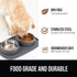 Gorilla Grip Waterproof Cat and Dog Bowls Set, Silicone Feeding Mat, Stainless Steel Bowl, 2 Cup, Gray