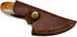 Titan International Skinning Knife - Small Fixed Blade Hunting Knife with Burnt Bone Handle & Leather Sheath