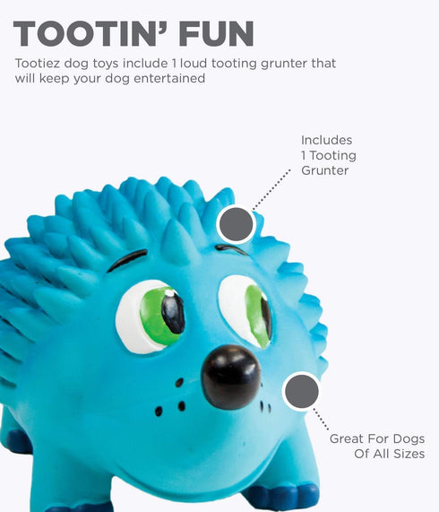 Outward Hound Tootiez Hedgehog Grunting Latex Rubber Dog Toy, Large Size
