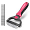 OneCut Pet Grooming Brush and Metal Comb Combo, Double Sided Deshedding Tool for Small, Medium & Large Dogs (Red)