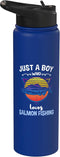 Just A Boy Who Loves Salmon Fishing Stainless Steel Insulated Water Bottle