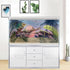 Watercolor Graffiti Hawaiian Beach Palm Tree Aquarium Background, 72X24IN, Anime Themed Crawling Terrarium Background