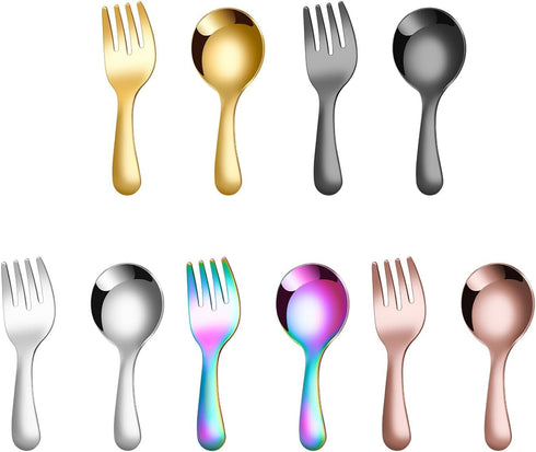 BEIDUOYANG 2 Set Pieces Alternative Color Fork And Spoon Compact Cutlery Travel Friendly Cutlery Supplies For Camping