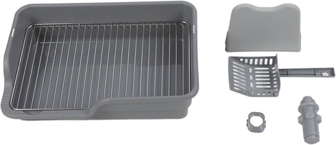 Dog Potty Tray, Stainless Steel Grid Dog Training Toilet for Small Medium Dogs, Flat Design with Spill Proof Feature