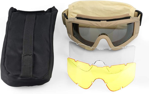 xaegistac Airsoft Goggles, Tactical Safety Goggles, Anti Fog Glasses for Hunting and Cycling