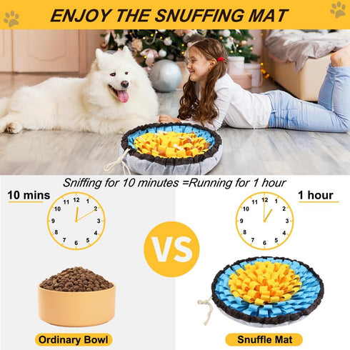 SZEE Snuffle Mat for Dogs, Adjustable Sniffing Mat for Smell Training and Slow Eating, Dog Snuffle Pad for Mental