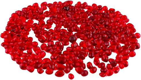 VTurboWay 150 Pack Red Glass Crystal Stone, Aquarium Stone Ornament, Fish Tank Gravel Decoration