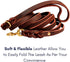 Braided Leather Dog Leash 10 Foot - Full Grain Heavy Duty for Large Medium Small Dogs, 10 Ft Soft Leather Lead