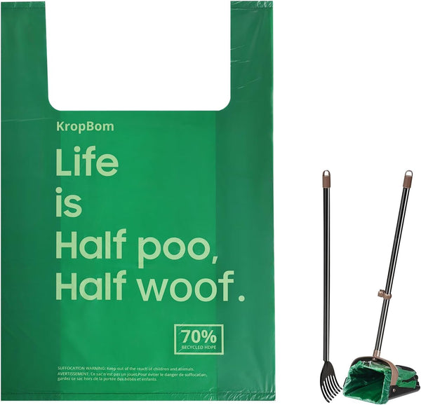KropBom 60 Count Extra Large Dog Poop Bags for A&H Swivel Bin Pooper