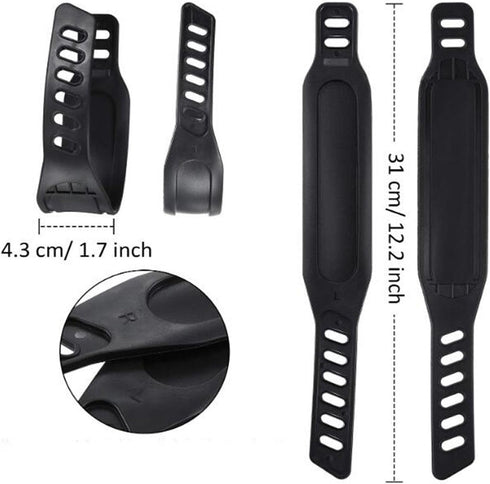 (1/2in Exercise Pedals, Anti Slip Strip Pattern for Stationary Bikes - Portable with Adjustable Strap Thread)