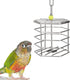 Hypeety Parrot Foraging Feeder, Stainless Steel, 4.09 x 4.09 x 3.85 in, Bird-safe, Dishwasher Safe, Filled with Nuts,